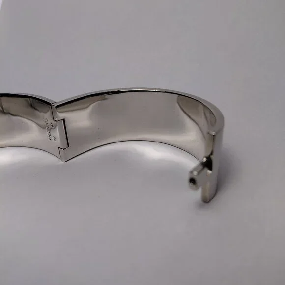 Hermes Clic Clac H Bracelet Blanc Silver White Enamel Bangle Size Small PM - Picture 14 of 16